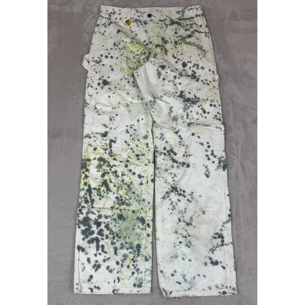 All Roads Painter Pant Dickies Carpenter Pants Mens 32x31 White‎ Green Preowned